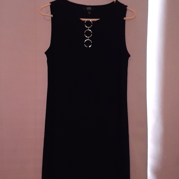 black dress with silver accents